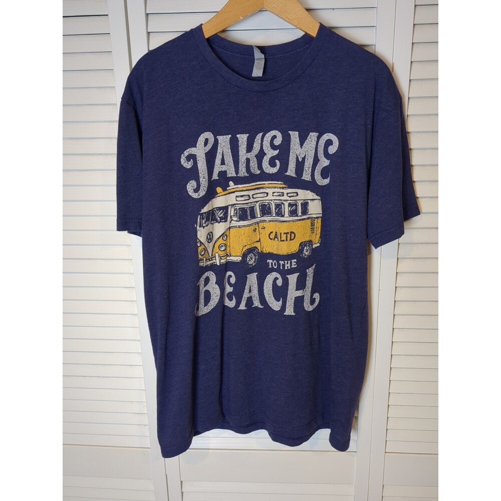Next Level Graphic T Shirt Mens XL‎ Cotton Blend "Take Me To The Beach" Blue